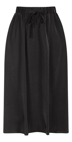 Falda Casual Con Cordones De Color Liso Estilo Mujer