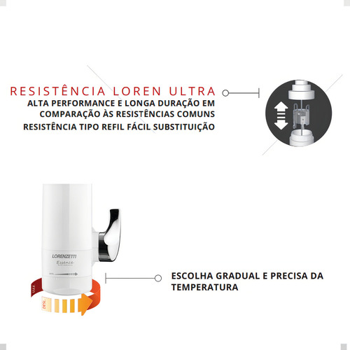 Grifo de pared electrónico Bc/Cr - Essence Lorenzetti 220V