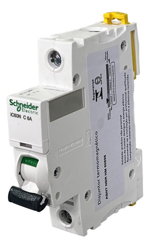 Disjuntor Monopolar 6a Curva C Ic60n A9f74106 Schneider