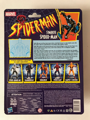 Symbiote Spiderman Black Suit Marvel Legends Retro Animated (Usado)