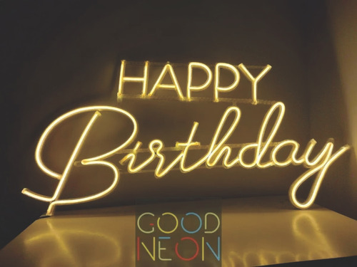 Cartel Neon Led Happy Birthday Combinado