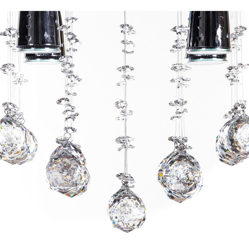 Lámpara colgante de Cristal Cortado Gamalux Williams Krystal Plafón de 4 Luces GU10 Cromada