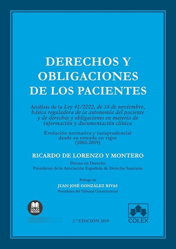 Libro Derechos Y Obligaciones De Los Pacientes - De Loren...
