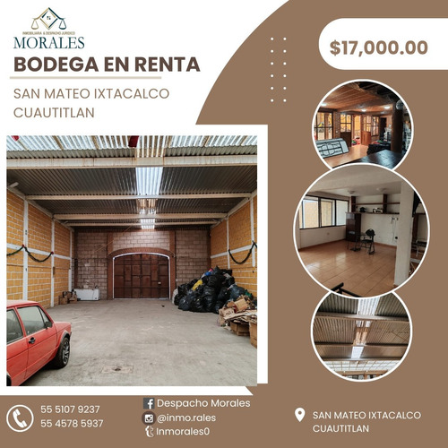 Bodega En Renta En San Mateo Ixtacalco En Cuautitlan Izcalli 