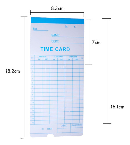 100 Tarjetas Marcado De Reloj Control Asistencia