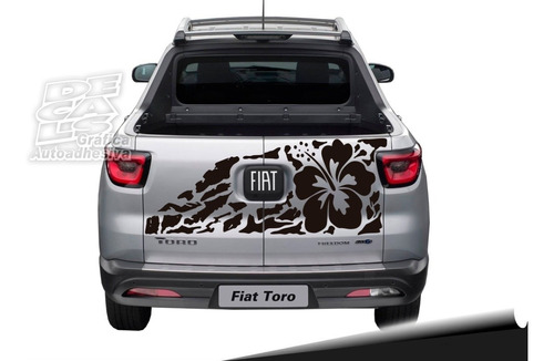 Calco Fiat Toro Flower Flor Decoracion Portón