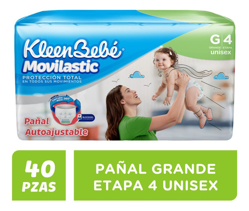 Kleenbebé Movilastic, Pañal Desechable Talla Grande 40 Pzs