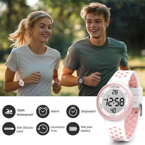 Reloj Digital Para Mujer, Reloj Impermeable De 100 M Para...