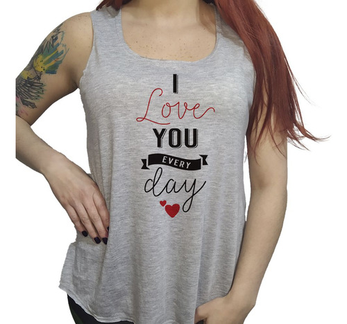 Musculosa Acampanada Frase I Love You Every Day Te Amo Todos