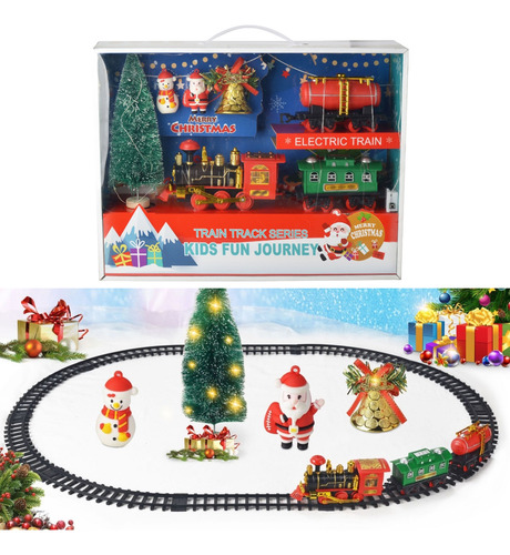 Set De Tren Navideño Con Luces Eléctricas Y Música
