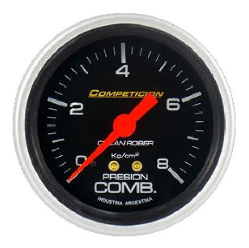 Reloj Presion Nafta Compet. F.negro 8kg C/glicerina D60mm