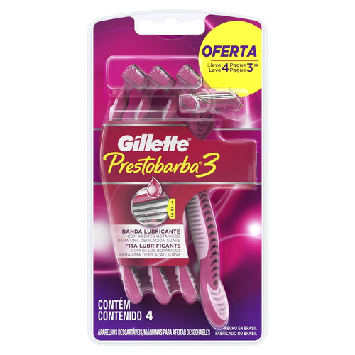 Kit 8un Barbeador Gillette Prestobarba3 Ultragrip3 Feminino