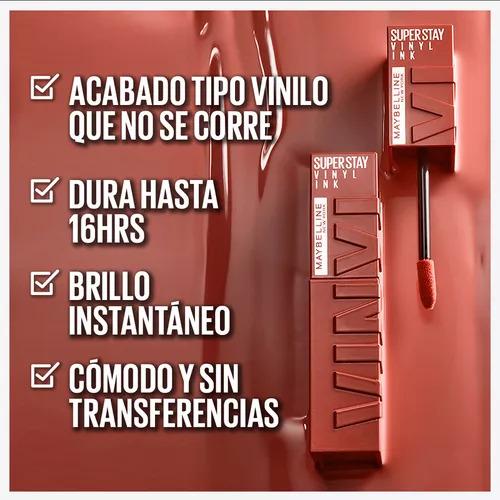 Labial Líquido Maybelline Superstay Vinyl Ink Color Peachy Peachy 15