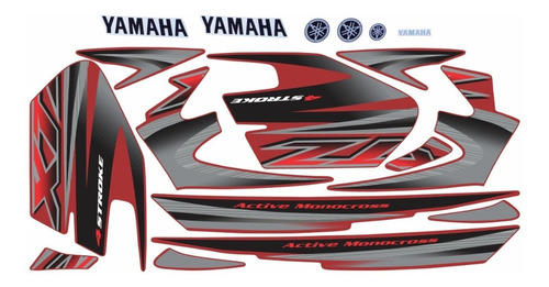 Kit Adesivos Yamaha Xtz 125 2006 Vermelha 00989