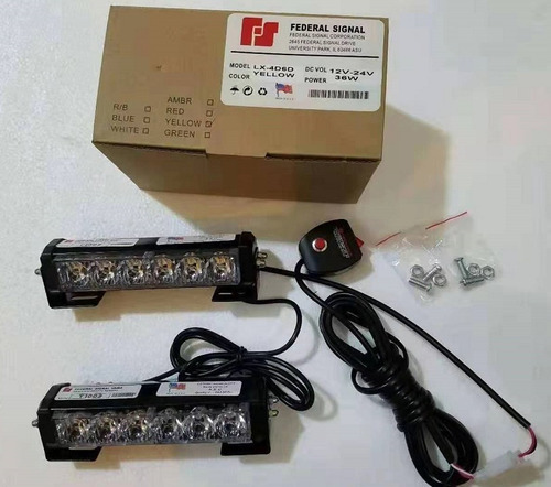 Estrobos Policiales Rojo Azul 2x6 12-24v Federal Signal