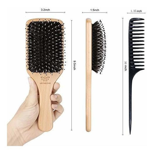 Imagen 7 de 7 de Coletas Cepillo De Pelo De Cerdas De Jabalí Para Cabello Gr
