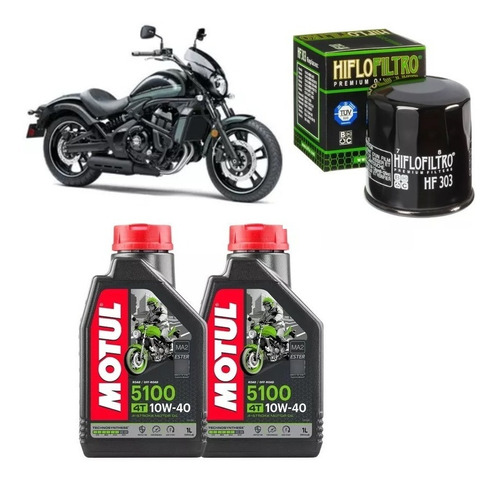 Motul 5100 10w40 Troca Óleo Vulcan 650 Hf303