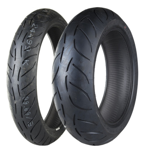 Par Pneu 120/70-17 + 180/55-17 Sportec M7 Uso S/ Câmara