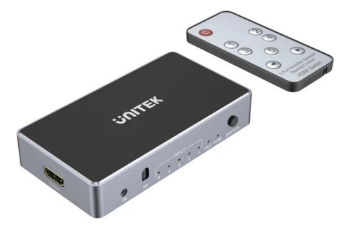Switch Unitek Hdmi 4k 5 Puertos Control 5 Entradas, 1 Salida