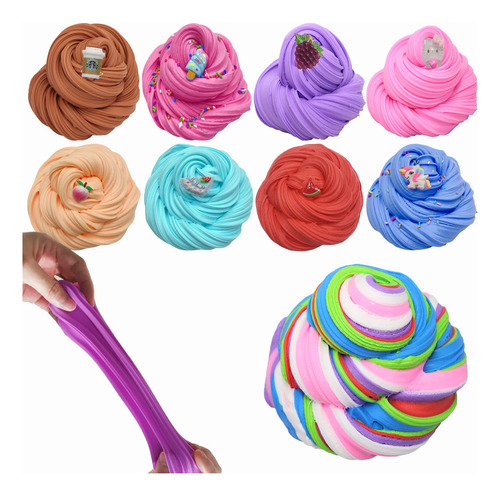 Mantequilla Slime Kit Ghfeoohn Unicorn De Doble Color, Paque