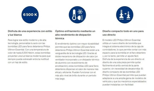 Imagen 5 de 5 de Ampolletas Led Philips Ultinon Essential H4 P43t