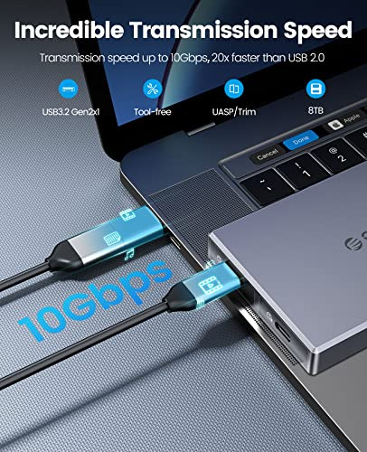 Carcasa Ssd Nvme M.2 De Doble Bahía Orico De Aluminio Usb3.2