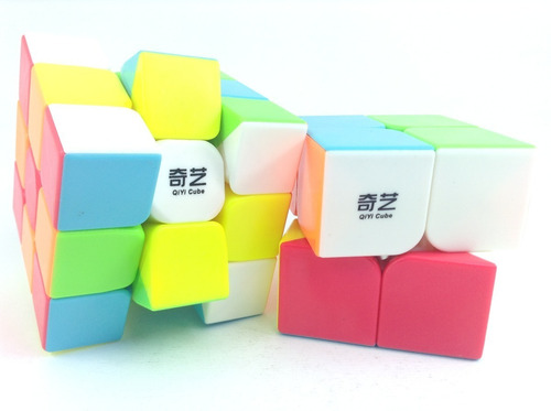 Imagen 3 de 5 de Cubo Rubik Qiyi Warrior W + Qidi 2x2 + Lub + 2 Bases Caba