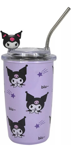 Termo Vaso Térmico Popote Sanrio My Melody Hello Kitty Acero