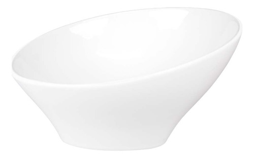 Bowl Tazon Inclinado De Porcelana 375 Ml Vencort - 12 Pzas Color Blanco