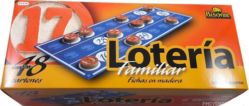 Loteria Bingo Mesa Familiar Fichas Madera +48 Cartones Juego