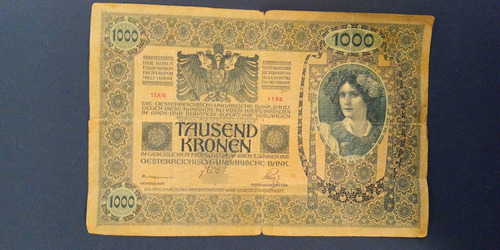 Billete Imperio Austriaco 1000 Kronen Año 1902 Colección 