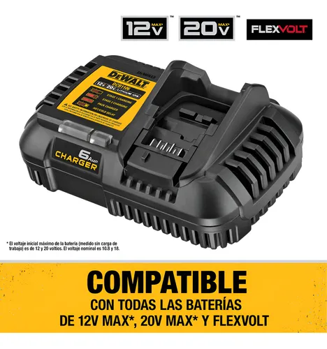 Cargador 12-20v Para Baterias Flexvolt Y 20v = 6 Ah Dewalt