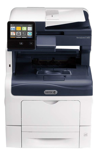 Impressora a cor multifuncional Xerox VersaLink C405/DN com wifi branca e azul 110V - 127V