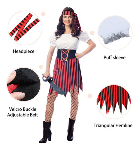 Wizland Disfraz De Pirata Para Mujer Disfraz De Pirata Disfr