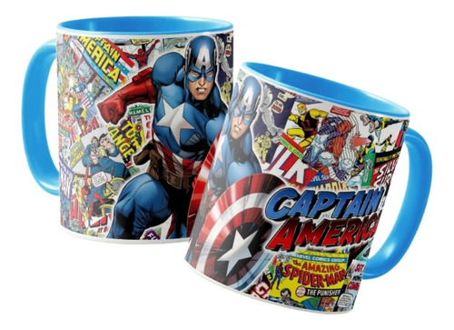 Mug Capitán América  Ceramica Taza  Ceramica 11 Onz
