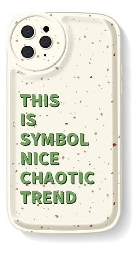 Funda De Teléfono Blanca Con Letras Verdes For 14 13