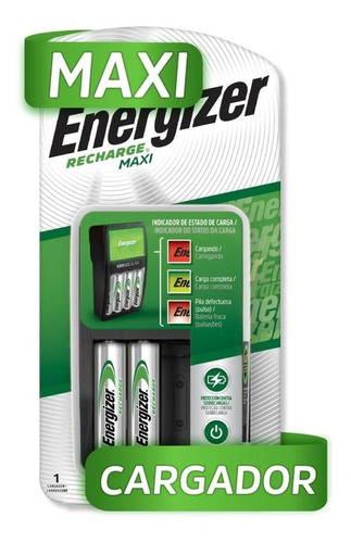 Imagen 2 de 4 de Cargador De Baterias Energizer Maxi + 2 Pilas Aa 1300mah