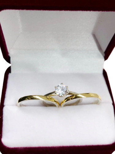 Imagen 1 de 5 de Alianzas Plata 925 Oro 18k Compromiso Cintillo Grabado