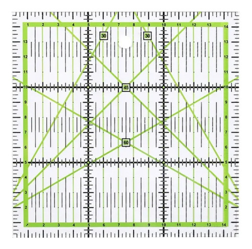 Regla De Patchwork Acrilico Costura Sastre Dibujo 15x15 Cms