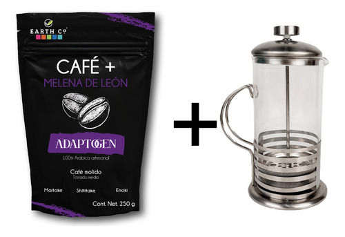 Café + Adaptogeno Y Prensa Francesa 800ml Café Funcional