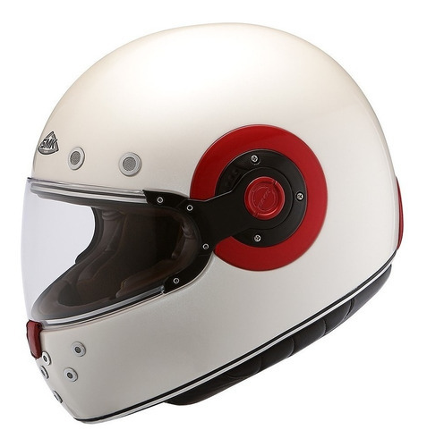 Casco Moto Integral Smk El Dorado Vintage Tipo Ruby Color Blanco/Rojo Diseño Solid Tamaño del casco S