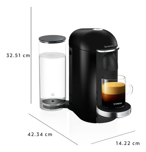 Nespresso Cafetera Vertuo Plus, Color Negra + Café De Regalo
