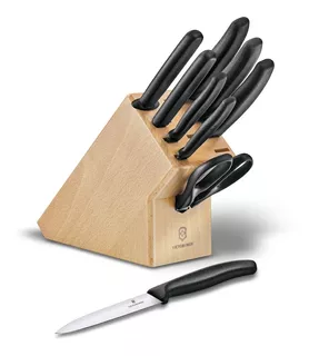 Bloque De Cuchillos Victorinox X 9 Piezas 6.7193.9 Color Negro