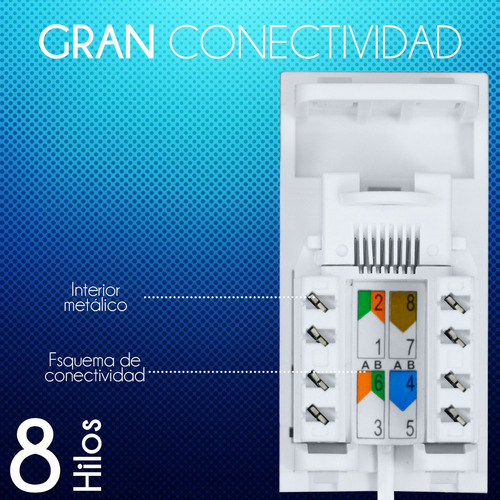 Toma De Computo Rj45 Cat 6 Ethernet utp 8 hilos Informática