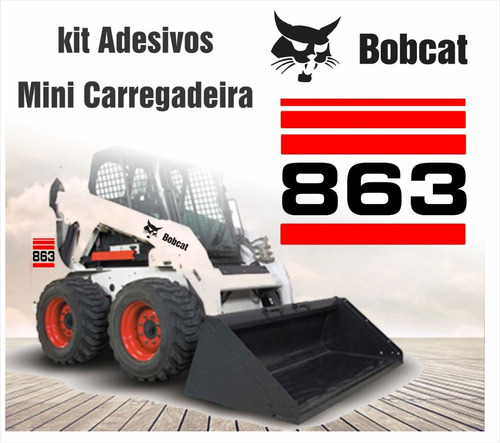 Kit Adesivos Compatível Mini Carregadeira Bobcat 863 R241 Cor PADRÃO