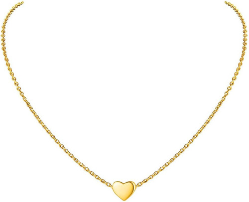 Collar De Plata De Ley 925 Con Corazón De Oro, Collar De Y Y