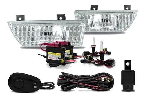 Imagem 2 de 3 de Kit Farol Milha Gol Saveiro Voyage Quadrado + Xenon 12000k