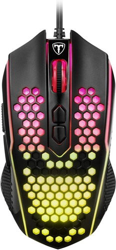 Imagen 3 de 8 de Mouse Gaming Pictek Led Rgb 8000dpi Programable Luces Color