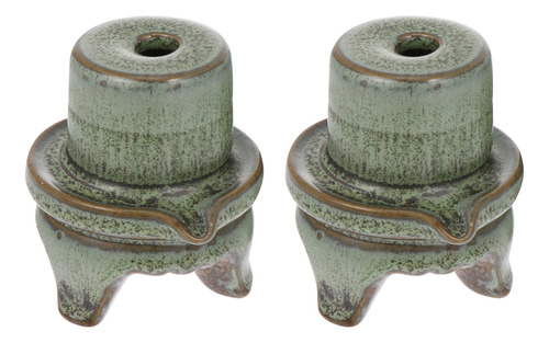 Jarrón Vintage Mini Bud Vases Patina Con Flores Secas, 2 Uni