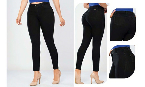 Imagen 1 de 1 de Jean Ochentero Skinny Negro Cromo Jeans
